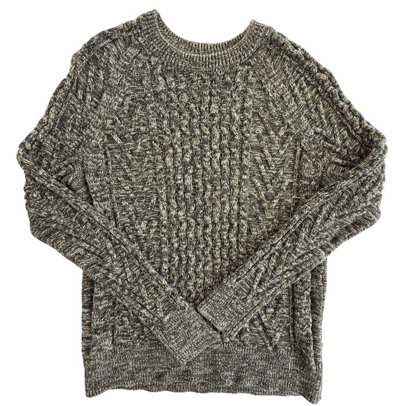 GAP Green Marled Cable Knit Cotton Sweater Classic Cozy Casual Timeless Womens M - Picture 2 of 9